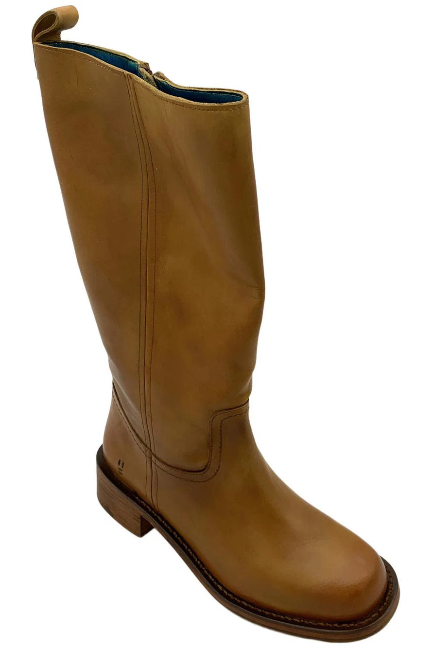 Roan by Bed Stu Women's Froe Zip Tall Shaft Leather Boot Banana/Tan - Medium